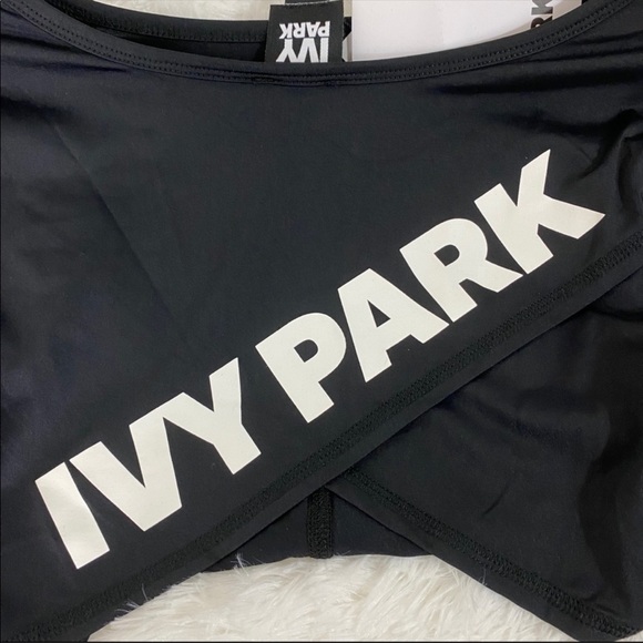 IVY PARK Wrap Logo Crop Top Long Sleeve Black - Picture 6 of 8